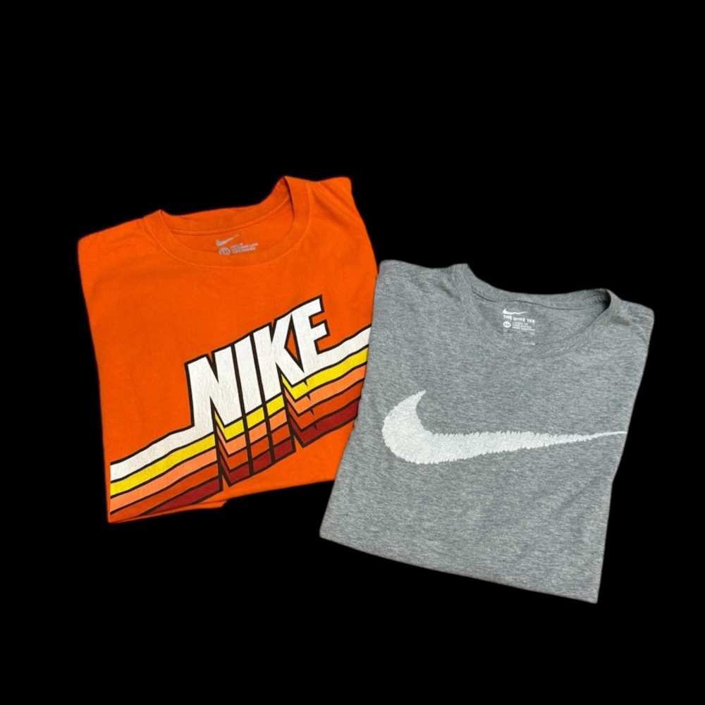 Nike Bundle 2 XXL Short Sleeve Tees Orange Grey Swoosh